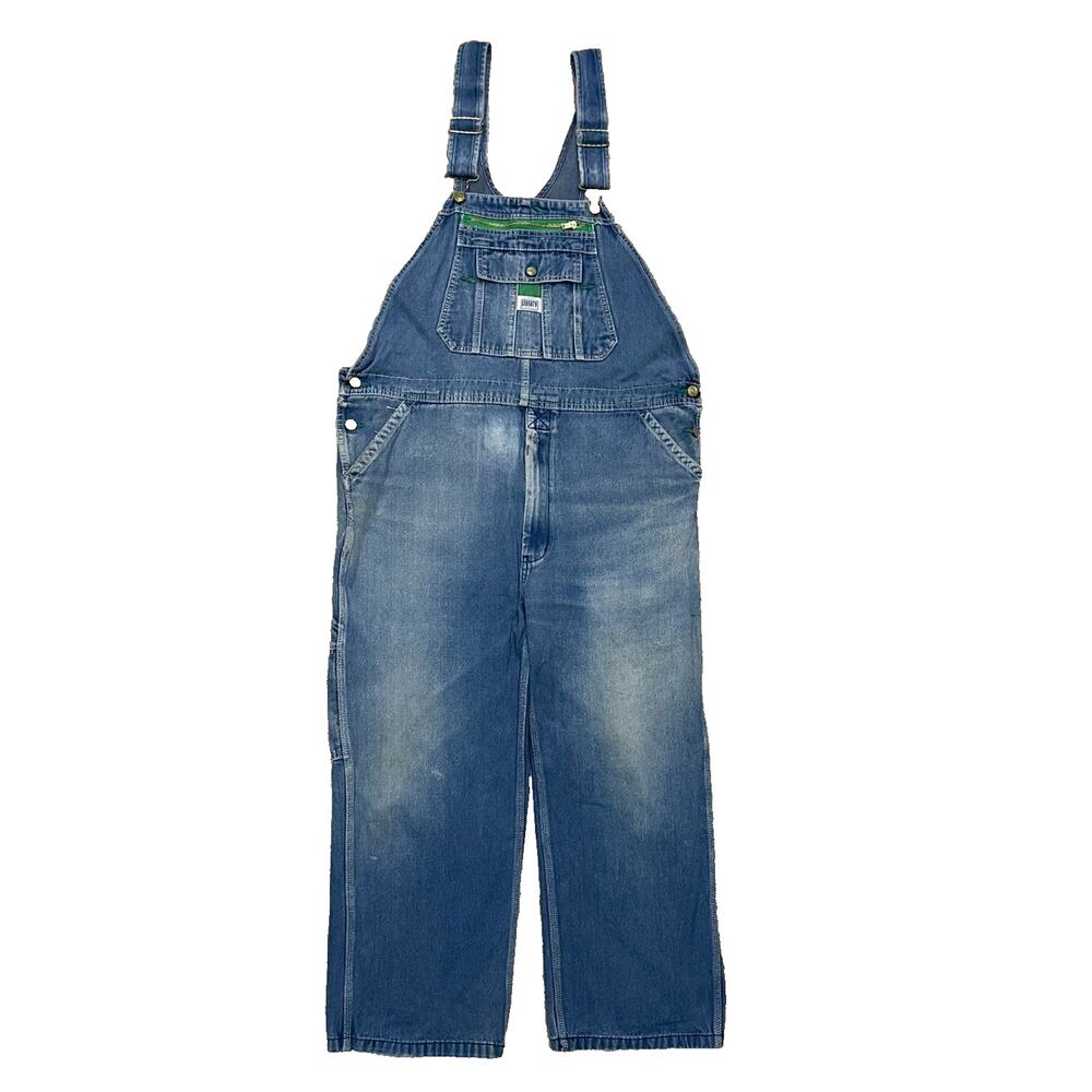 Liberty Bib Overalls Mens Size 40x26 Blue Denim Farm Work Carpenter Minor Flaws